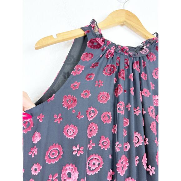 Ramy Brook Leona Floral Burnout Jumpsuit Size 0 Black Velvet Straight Leg - Picture 9 of 15